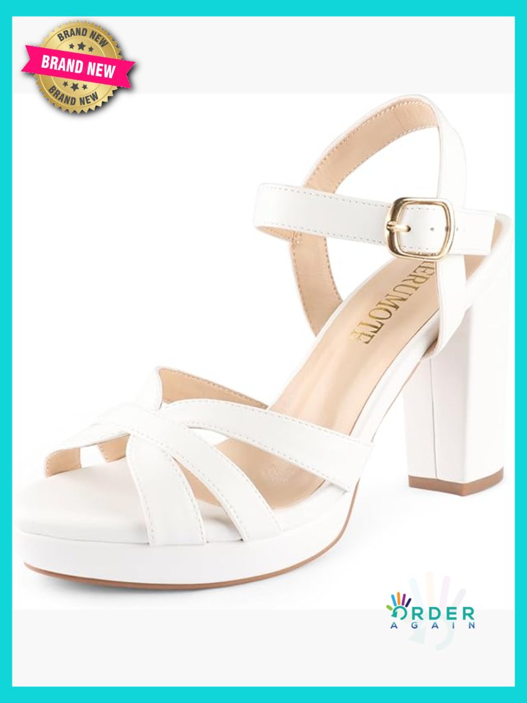 Chunky High Heel Platform Sandals Ankle Strap Buckle Party Dress Shoes Open Toe